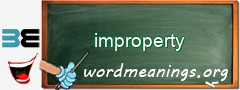WordMeaning blackboard for improperty
